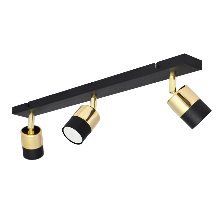 LED spotlight TUBSSON 3xGU10/4,8W/230V svart/guld