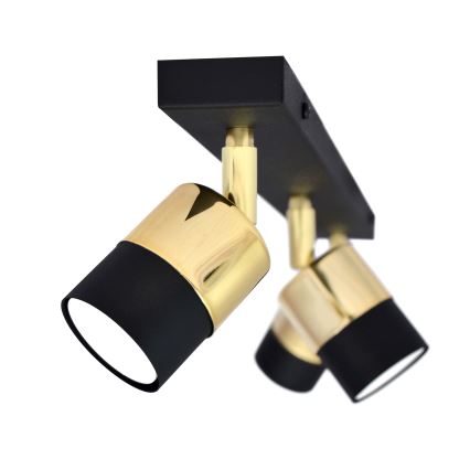 LED spotlight TUBSSON 3xGU10/4,8W/230V svart/guld
