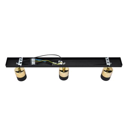 LED spotlight TUBSSON 3xGU10/4,8W/230V svart/guld