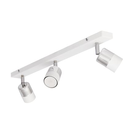 LED Spotlight TUBSSON 3xGU10/4,8W/230V vit/skinande krom