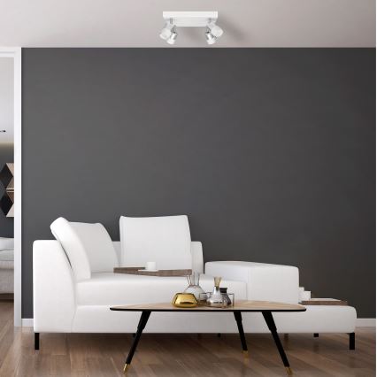 LED Spotlight TUBSSON 4xGU10/4,8W/230V vit/skinande krom