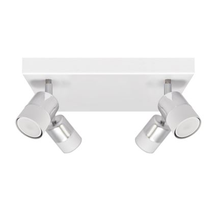 LED Spotlight TUBSSON 4xGU10/4,8W/230V vit/skinande krom