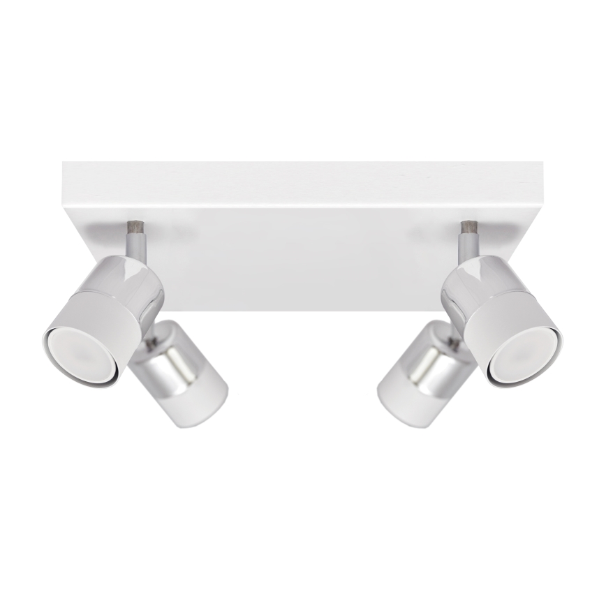 LED Spotlight TUBSSON 4xGU10/4,8W/230V vit/skinande krom