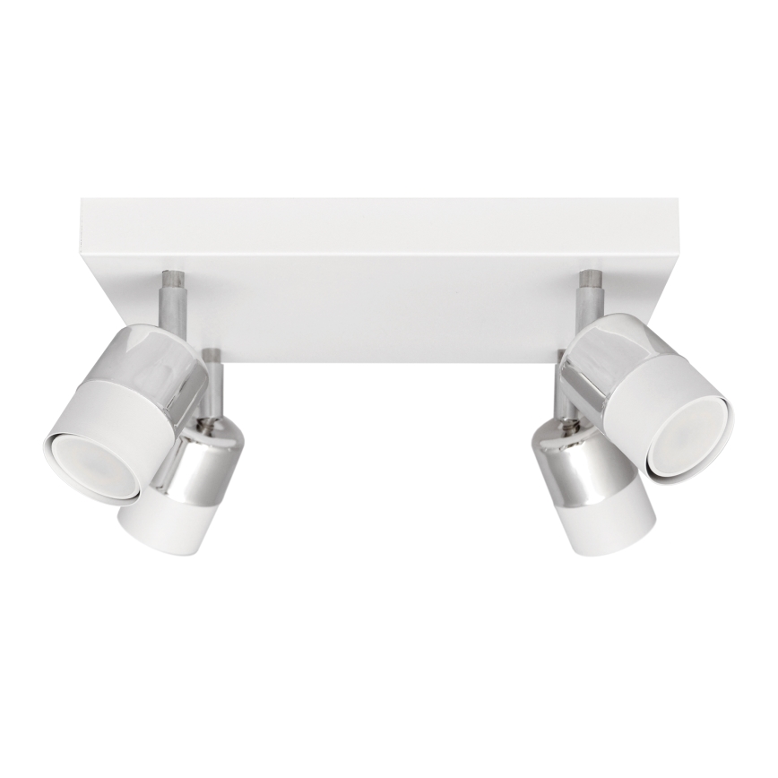 LED Spotlight TUBSSON 4xGU10/4,8W/230V vit/skinande krom