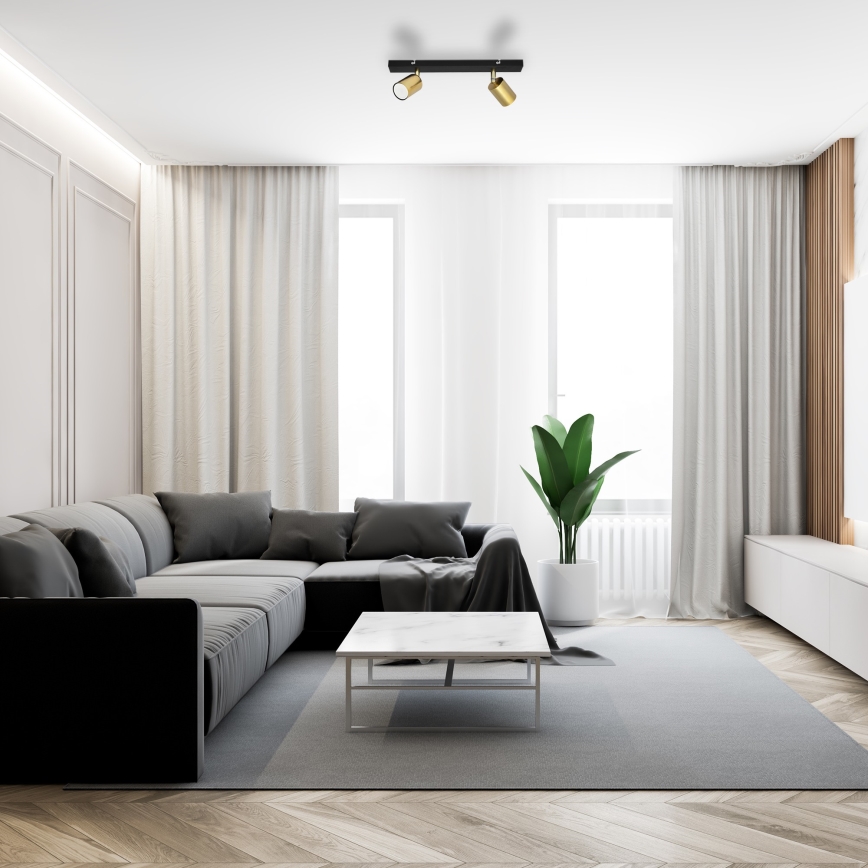 LED Spotlight TUNE 2xGU10/4,8W/230V guld/svart