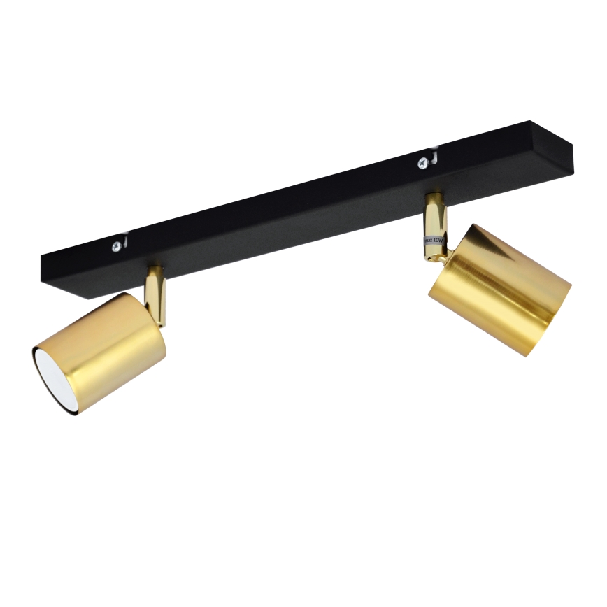 LED Spotlight TUNE 2xGU10/4,8W/230V guld/svart