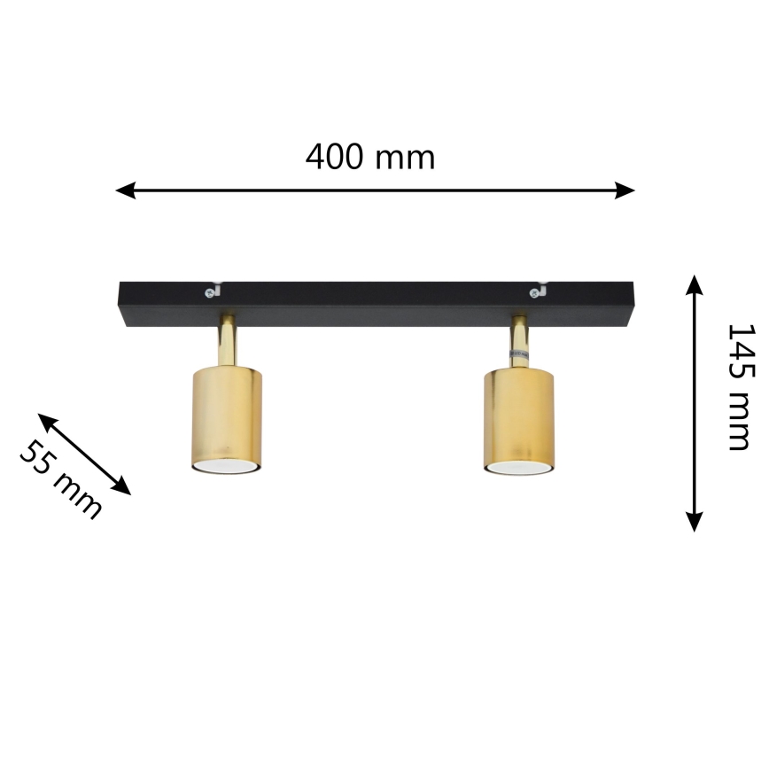 LED Spotlight TUNE 2xGU10/4,8W/230V guld/svart