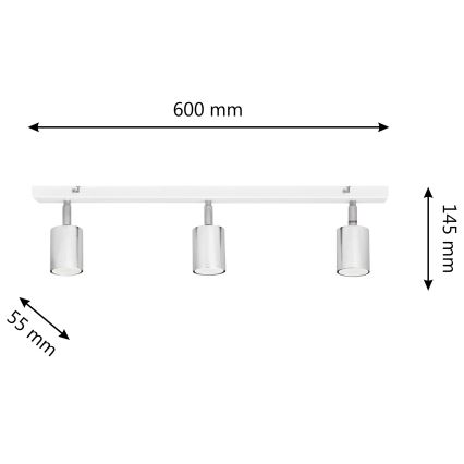 LED spotlight TUNE 3xGU10/4,8W/230V matt krom/vit