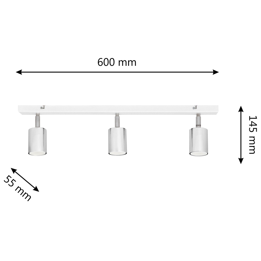 LED spotlight TUNE 3xGU10/4,8W/230V matt krom/vit