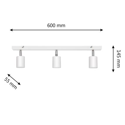 LED Spotlight TUNE 3xGU10/4,8W/230V vit