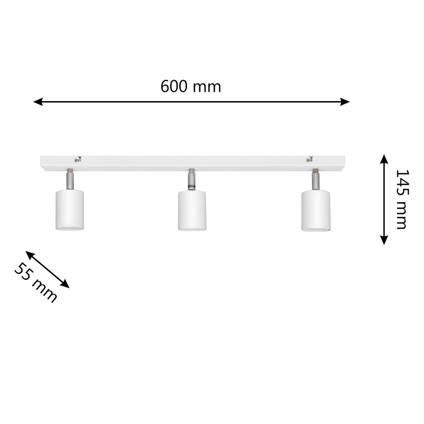 LED Spotlight TUNE 3xGU10/4,8W/230V vit
