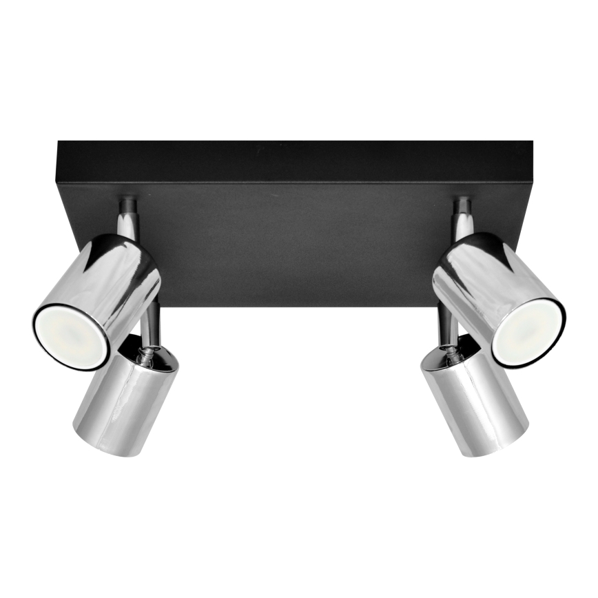 LED spotlight TUNE 4xGU10/4,8W/230V matt krom/svart