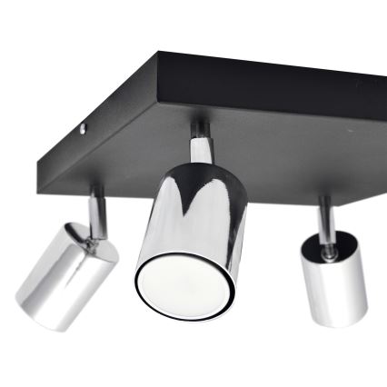 LED spotlight TUNE 4xGU10/4,8W/230V matt krom/svart