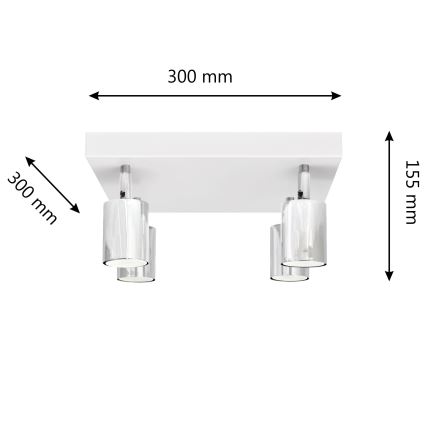 LED spotlight TUNE 4xGU10/4,8W/230V matt krom/vit