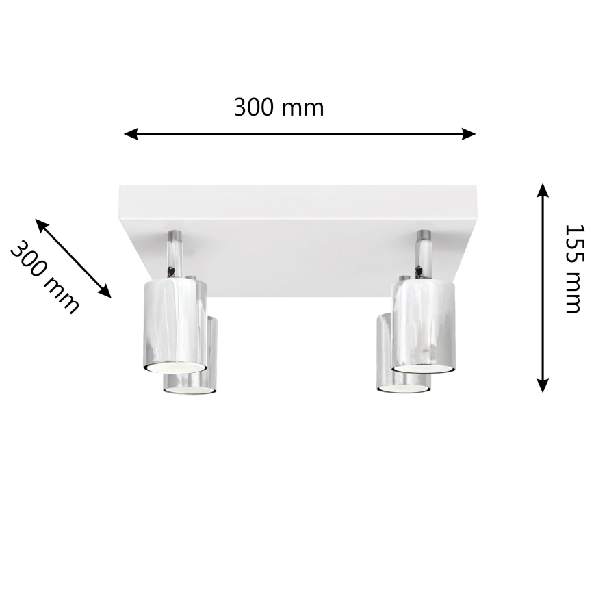 LED spotlight TUNE 4xGU10/4,8W/230V matt krom/vit