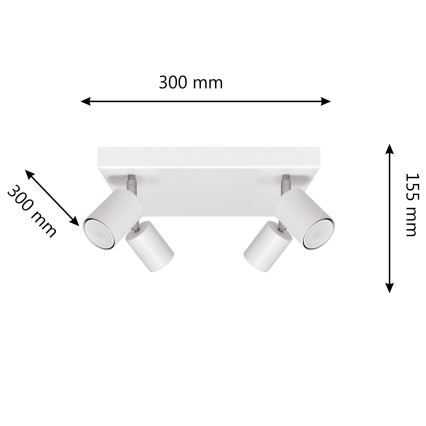 LED Spotlight TUNE 4xGU10/4,8W/230V vit