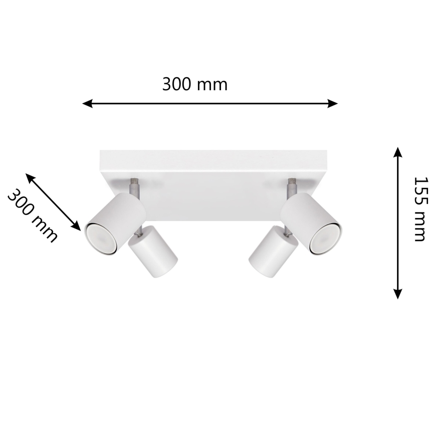 LED Spotlight TUNE 4xGU10/4,8W/230V vit