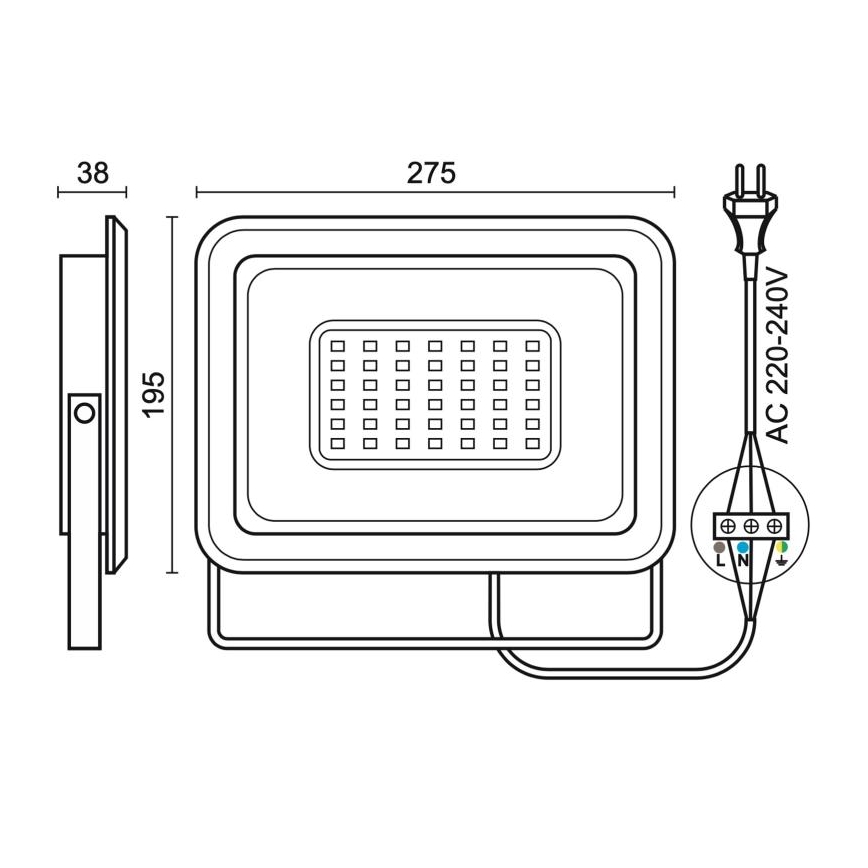 LED strålkastare för utomhusbruk LED/100W/230V 4000K IP65 svart