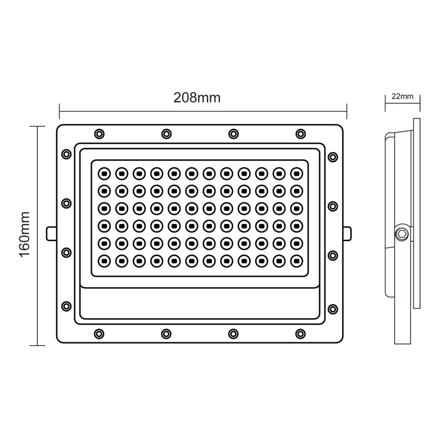 LED strålkastare för utomhusbruk LED/100W/230V 5000K IP65 grå