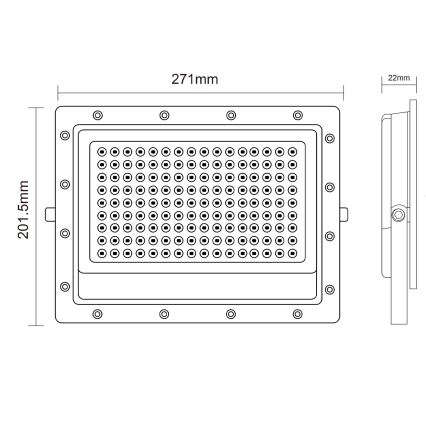 LED strålkastare för utomhusbruk LED/150W/230V 5000K IP65 grå