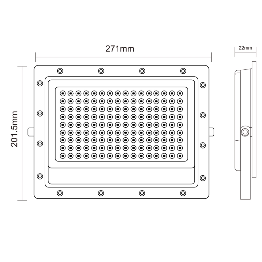 LED strålkastare för utomhusbruk LED/150W/230V 5000K IP65 grå