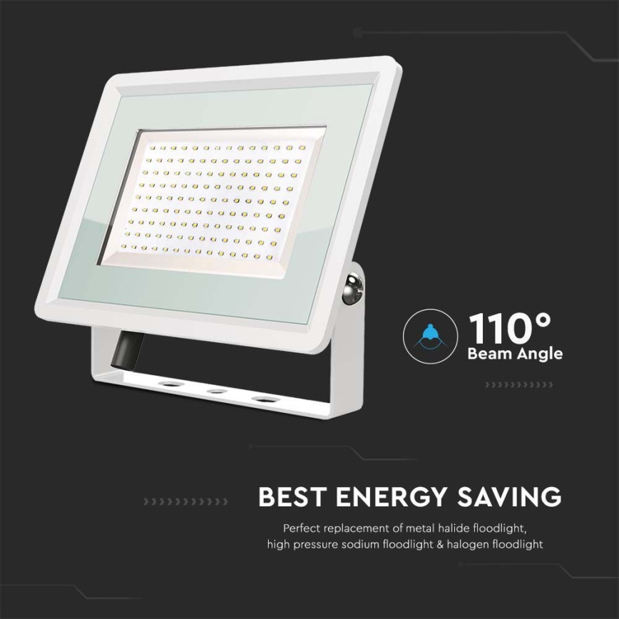 LED strålkastare för utomhusbruk LED/200W/230V 4000K IP65 vit