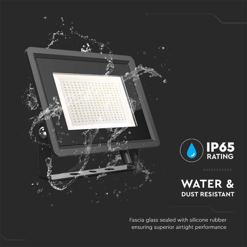 LED strålkastare för utomhusbruk LED/200W/230V 6500K IP65 svart
