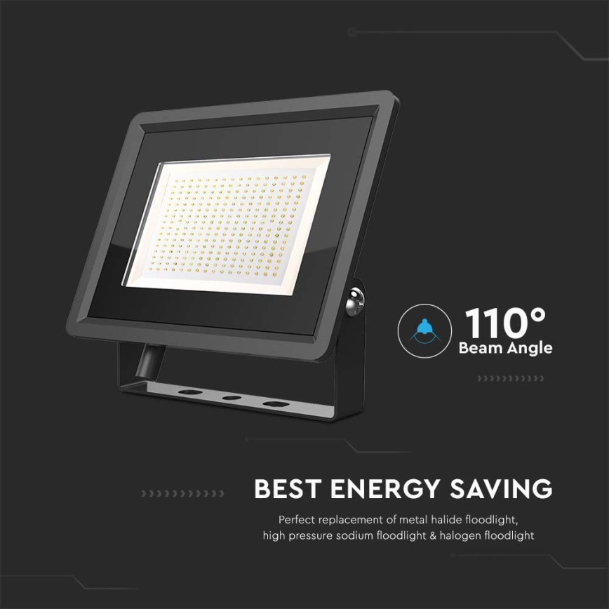LED strålkastare för utomhusbruk LED/200W/230V 6500K IP65 svart