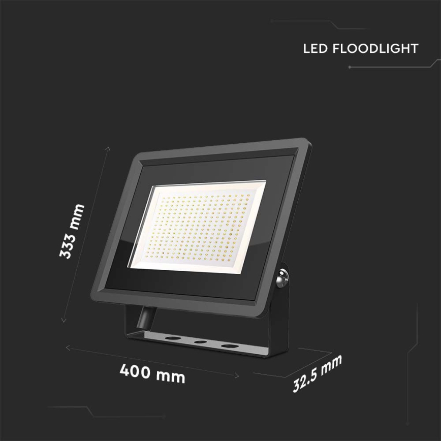 LED strålkastare för utomhusbruk LED/200W/230V 6500K IP65 svart