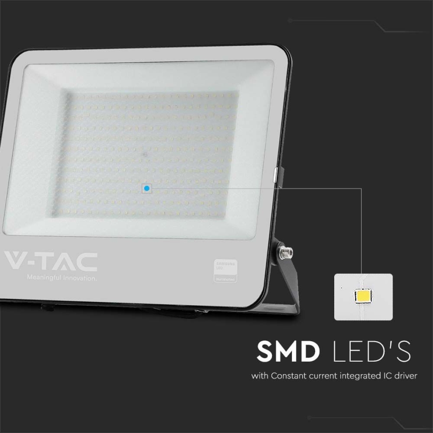 LED strålkastare för utomhusbruk SAMSUNG CHIP LED/200W/230V 6500K IP65 svart