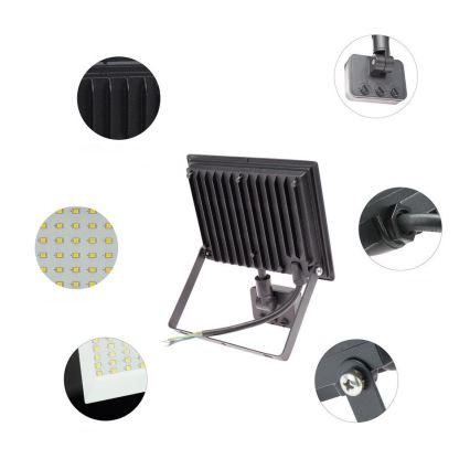 LED strålkastare för utomhusbruk med en sensor NOCTIS LUX 3 LED/50W/230V 4000K IP44 svart