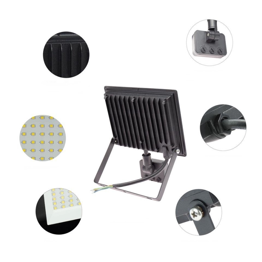 LED strålkastare för utomhusbruk med en sensor NOCTIS LUX 3 LED/50W/230V 4000K IP44 svart