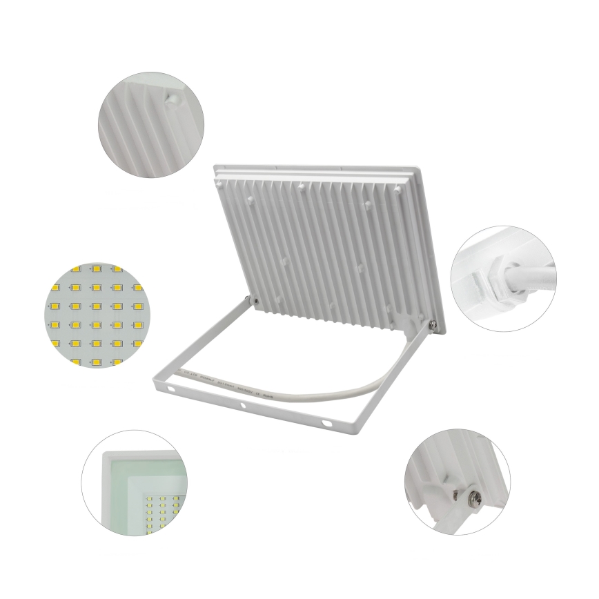 LED strålkastare för utomhusbruk NOCTIS LUX 3 LED/100W/230V 4000K IP65 vit