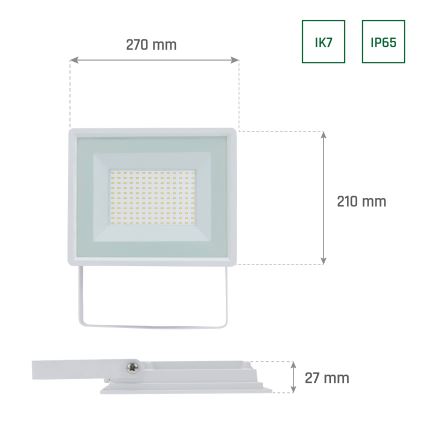 LED strålkastare för utomhusbruk NOCTIS LUX 3 LED/100W/230V 4000K IP65 vit