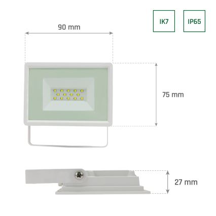 LED strålkastare för utomhusbruk NOCTIS LUX 3 LED/10W/230V 4000K IP65 vit