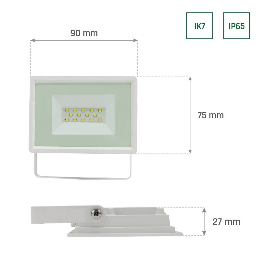 LED strålkastare för utomhusbruk NOCTIS LUX 3 LED/10W/230V 4000K IP65 vit