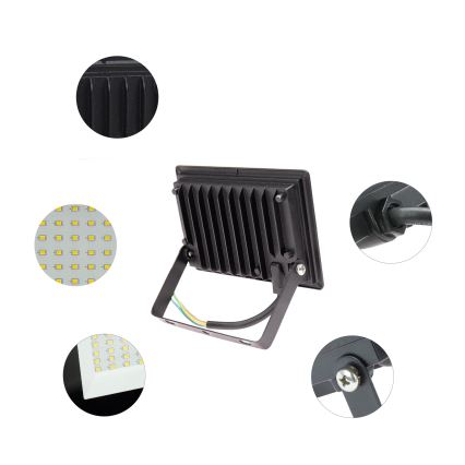 LED strålkastare för utomhusbruk NOCTIS LUX 3 LED/20W/230V 3000K IP65 svart
