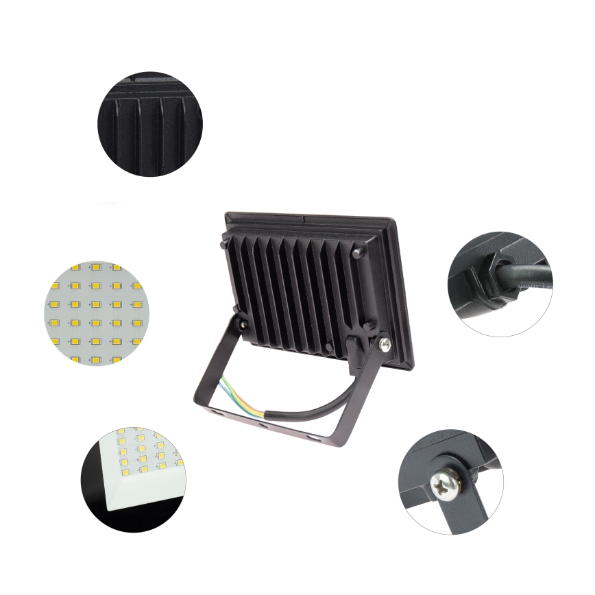 LED strålkastare för utomhusbruk NOCTIS LUX 3 LED/20W/230V 3000K IP65 svart
