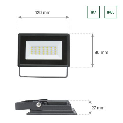 LED strålkastare för utomhusbruk NOCTIS LUX 3 LED/20W/230V 3000K IP65 svart