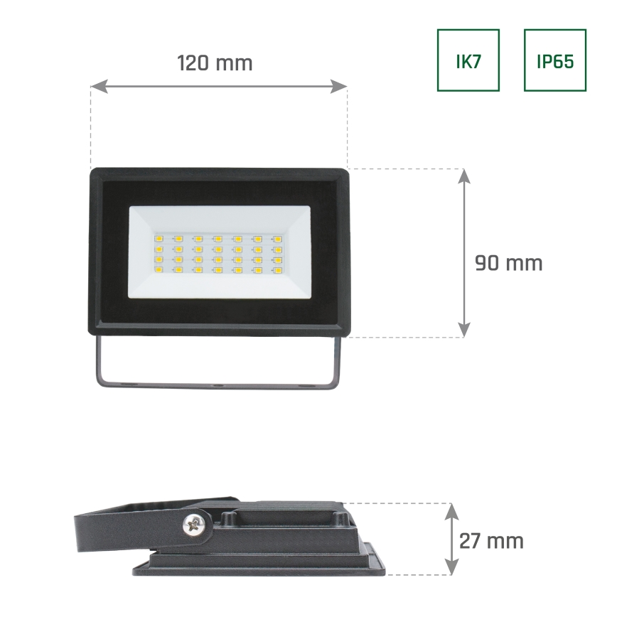 LED strålkastare för utomhusbruk NOCTIS LUX 3 LED/20W/230V 3000K IP65 svart