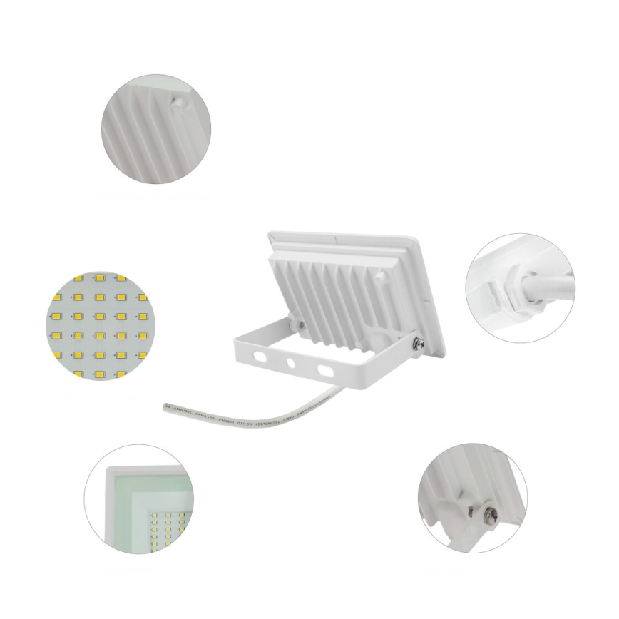 LED strålkastare för utomhusbruk NOCTIS LUX 3 LED/20W/230V 4000K IP65 vit