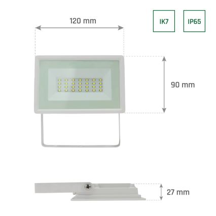 LED strålkastare för utomhusbruk NOCTIS LUX 3 LED/20W/230V 4000K IP65 vit