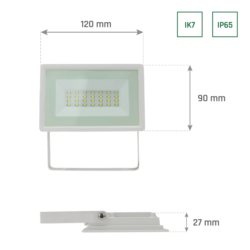 LED strålkastare för utomhusbruk NOCTIS LUX 3 LED/20W/230V 4000K IP65 vit
