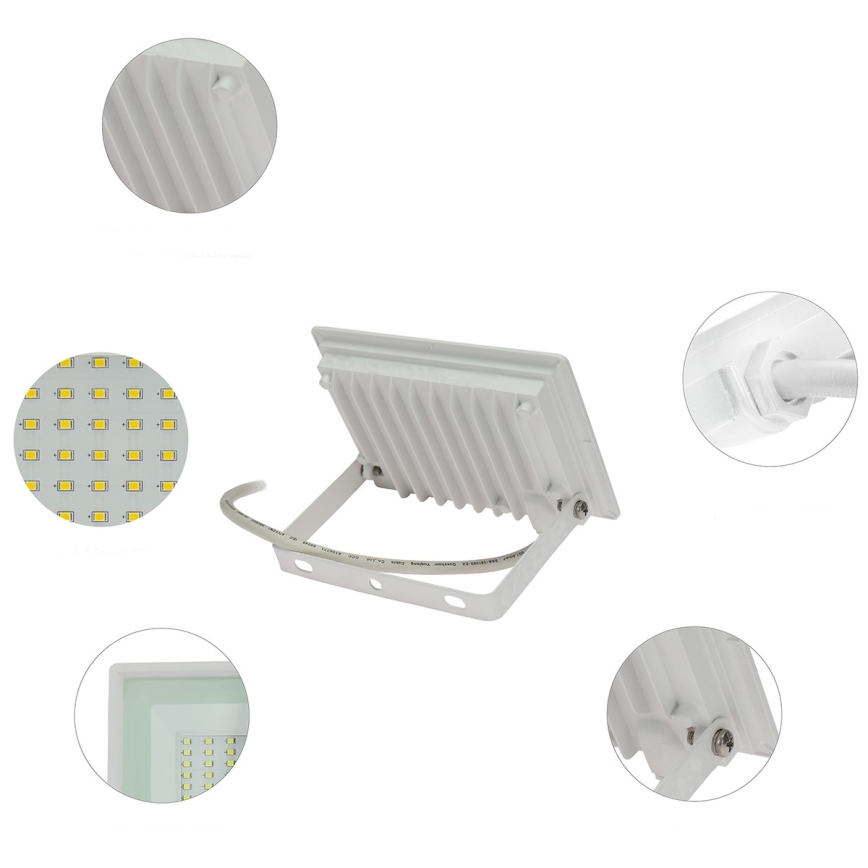 LED strålkastare för utomhusbruk NOCTIS LUX 3 LED/30W/230V 4000K IP65 vit