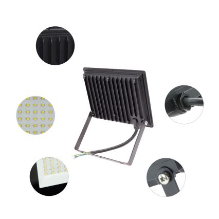 LED strålkastare för utomhusbruk NOCTIS LUX 3 LED/50W/230V 6000K IP65 svart