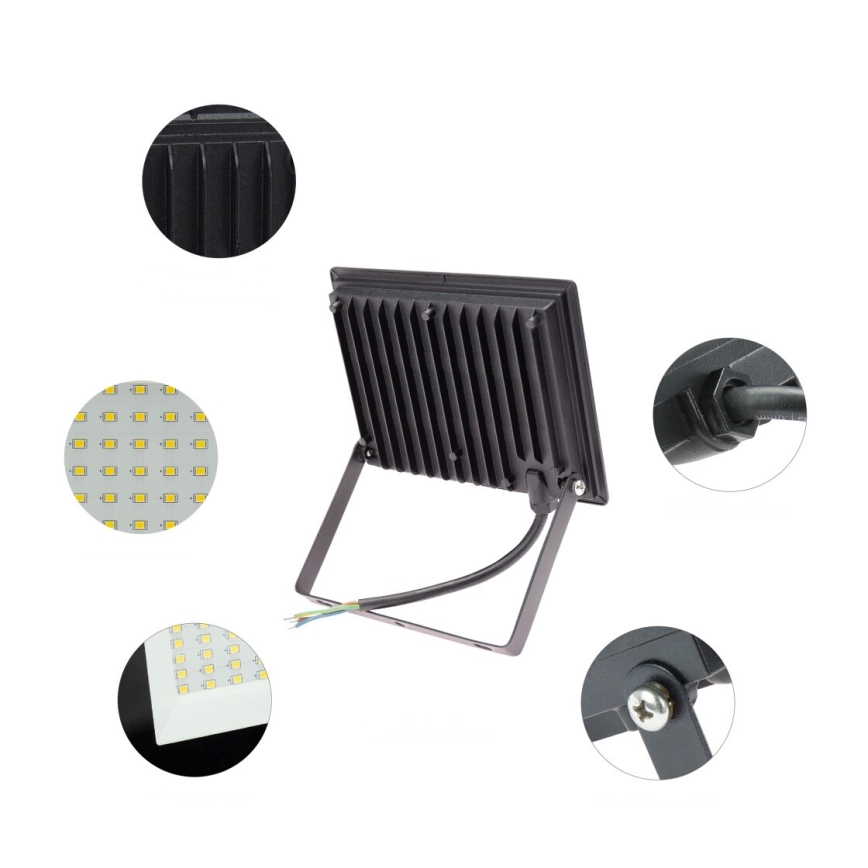 LED strålkastare för utomhusbruk NOCTIS LUX 3 LED/50W/230V 6000K IP65 svart