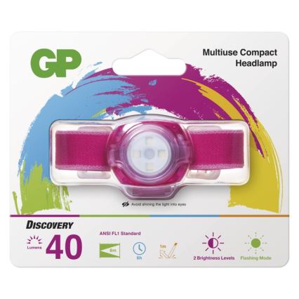 LED Strålkastare GP EVERYkropp 4xLED/2×CR2025 rosa