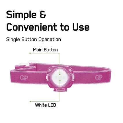 LED Strålkastare GP EVERYkropp 4xLED/2×CR2025 rosa