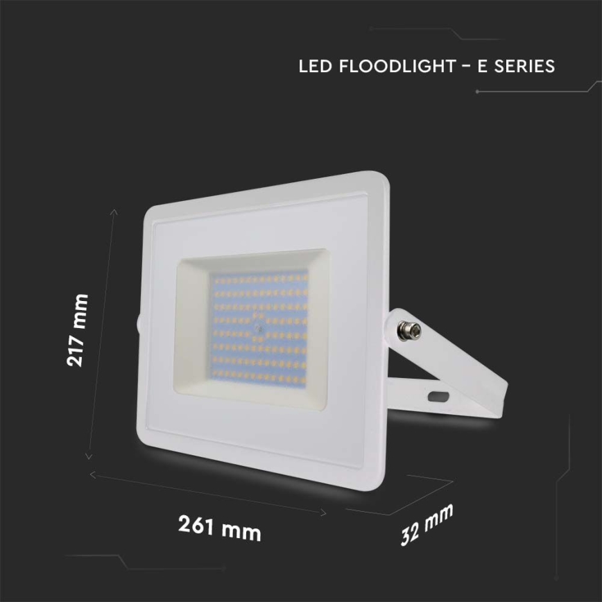 LED strålkastare LED/100W/230V 4000K IP65 vit