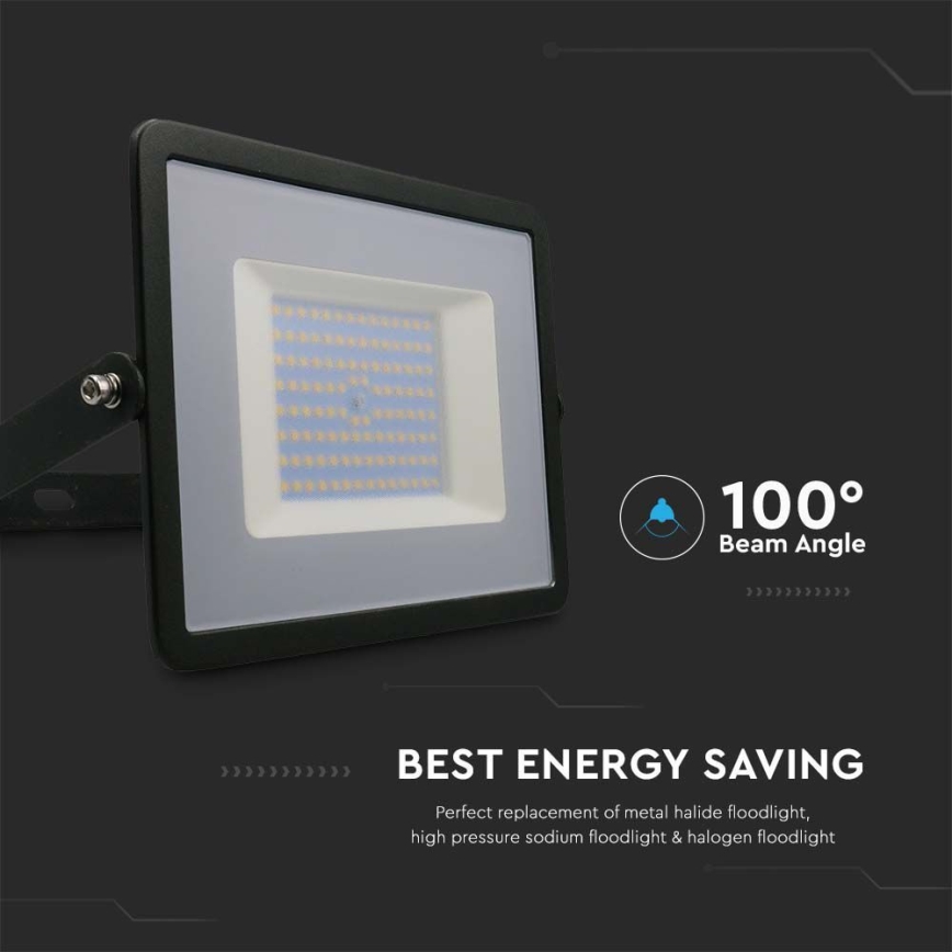 LED strålkastare LED/100W/230V 6500K IP65 svart